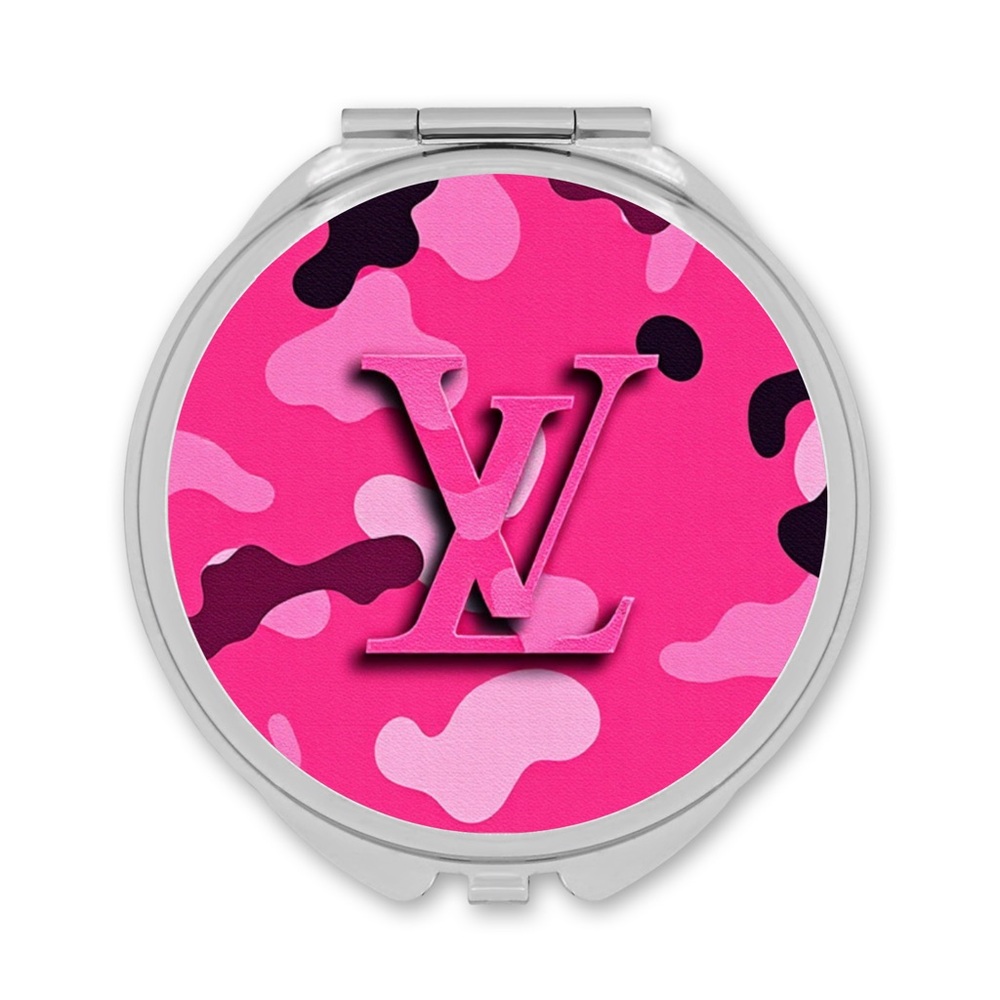 HANDMADE FASHION Round Silver Double Sided Compact Mirror